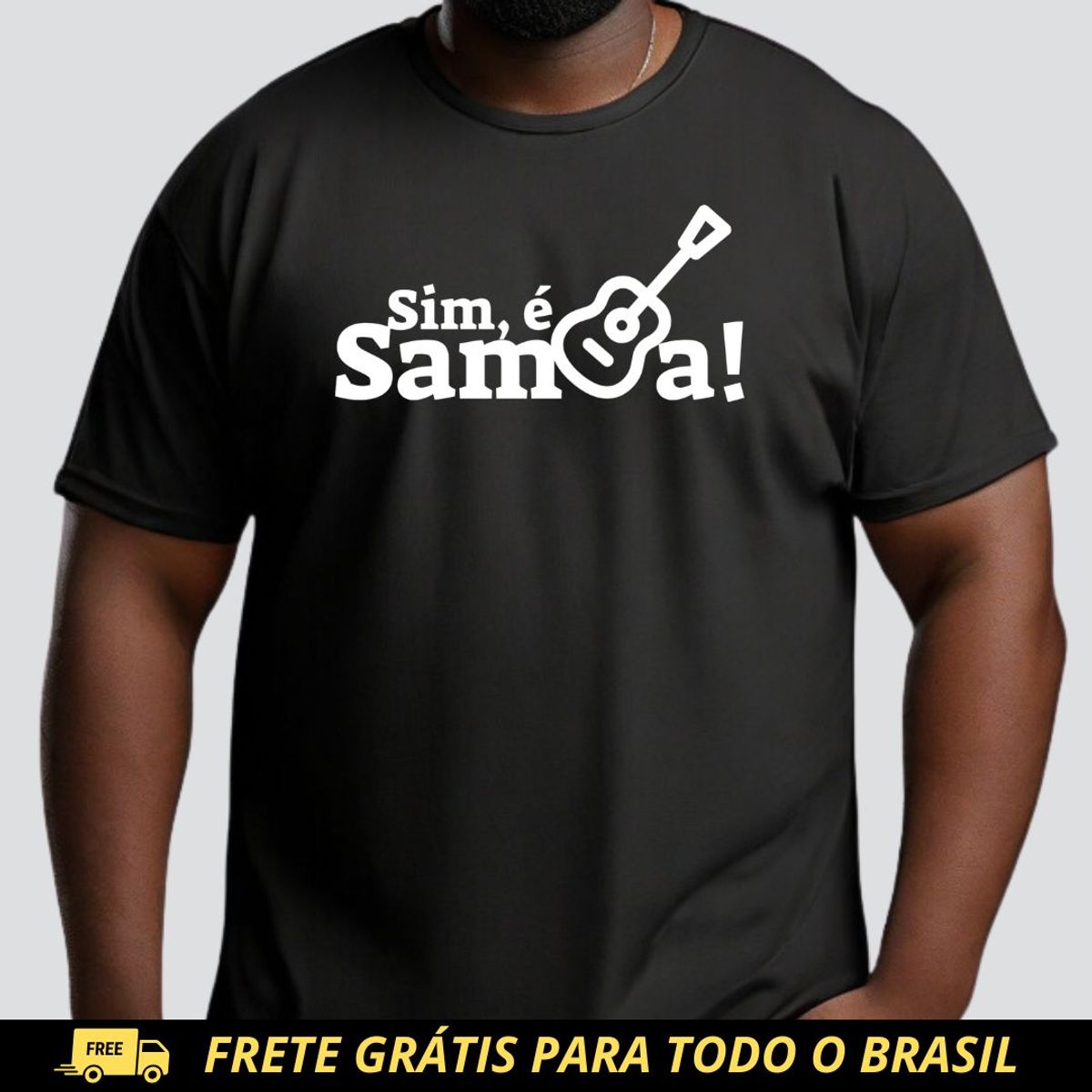 Nome do produto: Camiseta Plus Size - Sim é Samba