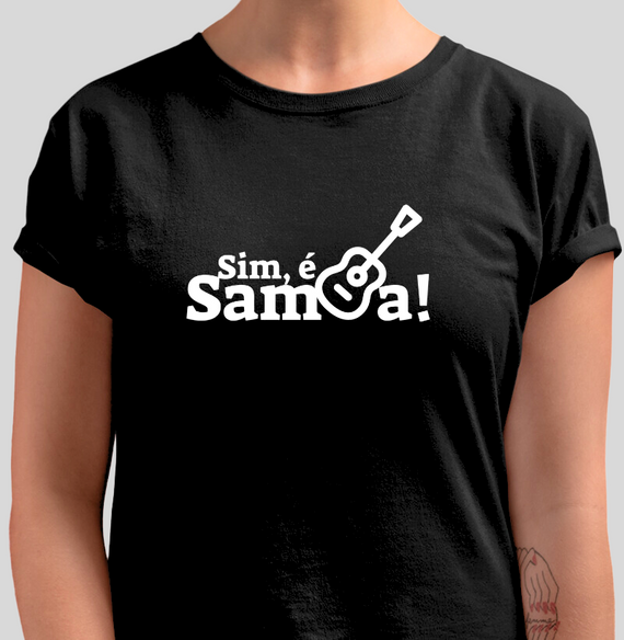 Camiseta Baby Long Feminina - Sim é Samba