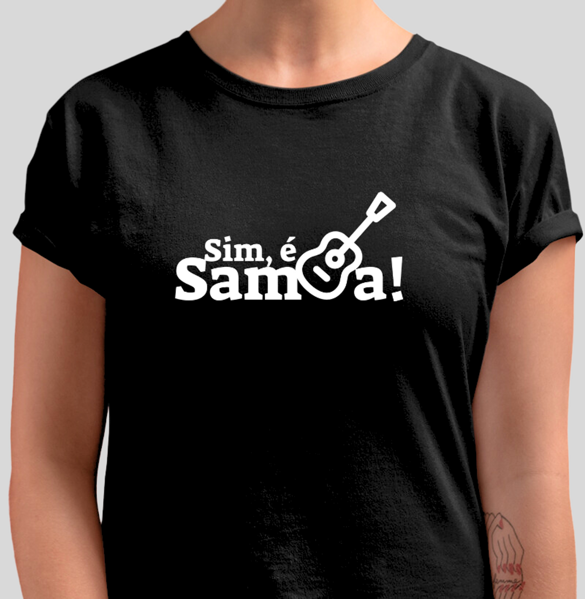 Nome do produto: Camiseta Baby Long Feminina - Sim é Samba