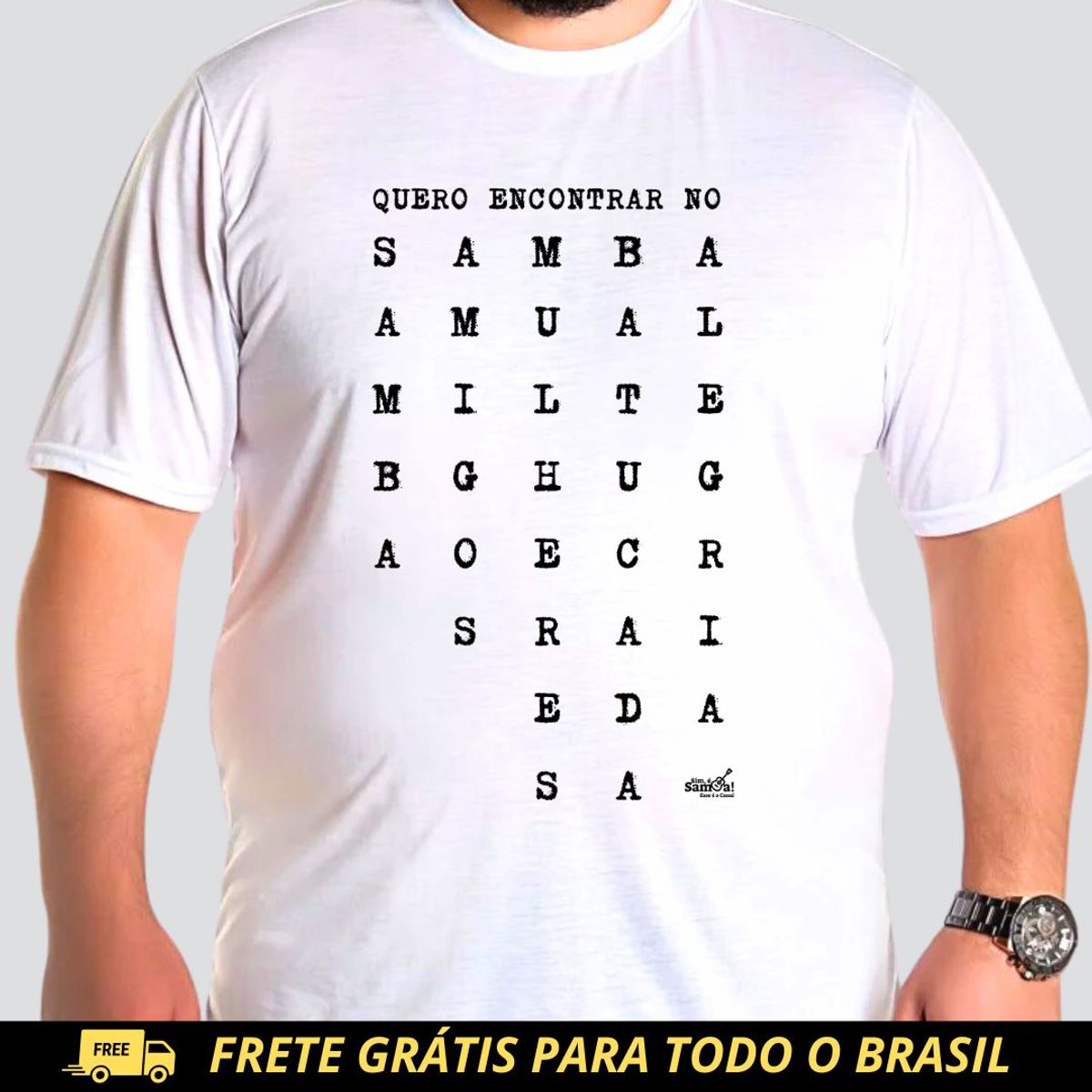 Nome do produto: Camiseta Plus Size - Quero Encontrar no Samba