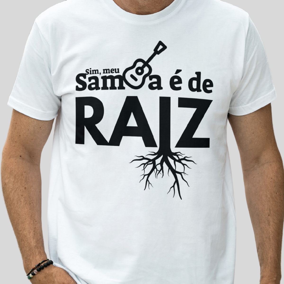 Nome do produto: Camiseta Clássica Masculina - Sim Meu Samba é de Raiz