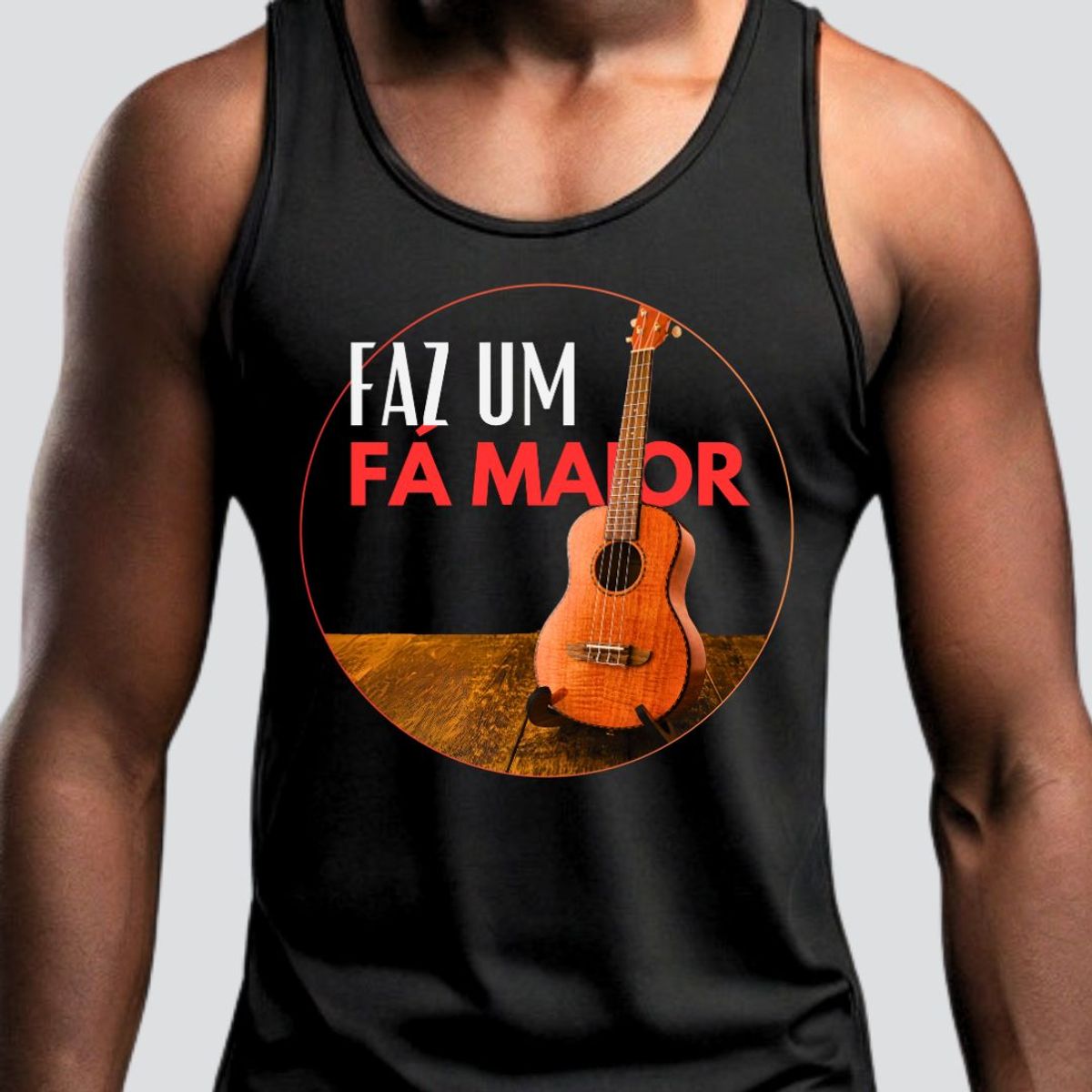 Nome do produto: Camiseta Regata Masculina - Faz Um Fá Maior