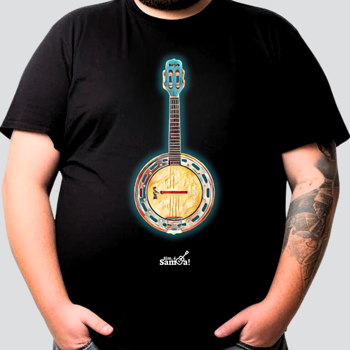 Nome do produto: Camiseta Plus Size - Banjo Sim é Samba