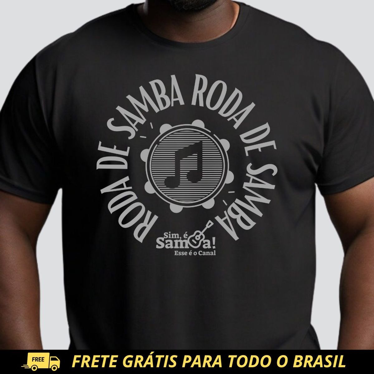 Nome do produto: Camiseta Plus Size - Roda de Samba