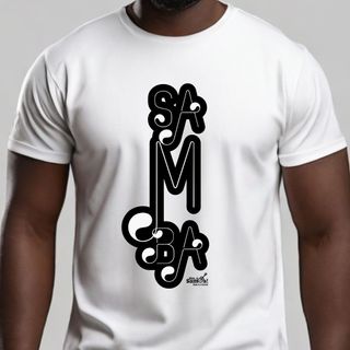Camiseta Clássica Masculina - Samba - Cor Branca