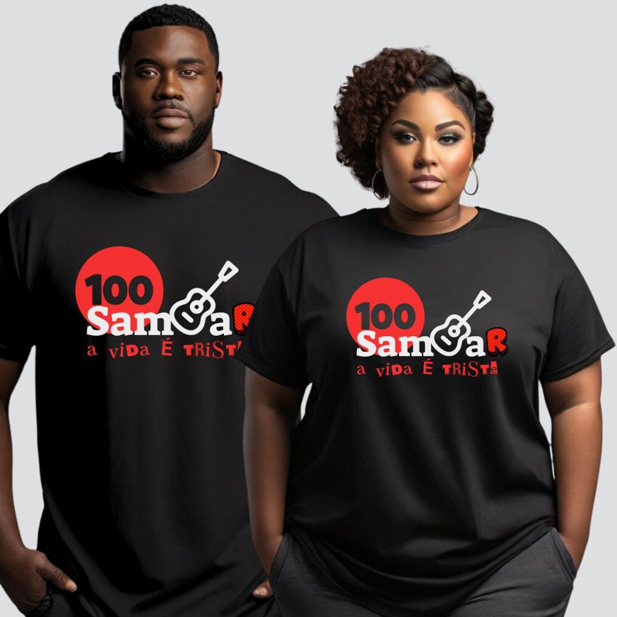 Nome do produto: Camiseta Plus Size - Sem Sambar a Vida é Triste