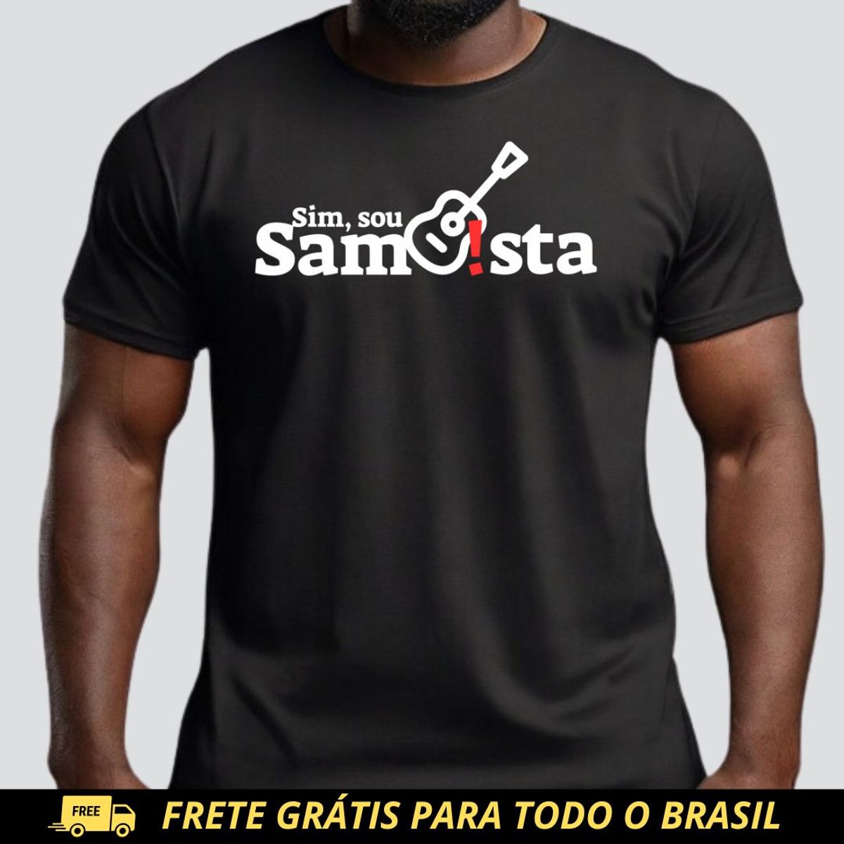 Nome do produto: Camiseta Quality Masculina - Sim Sou Sambista