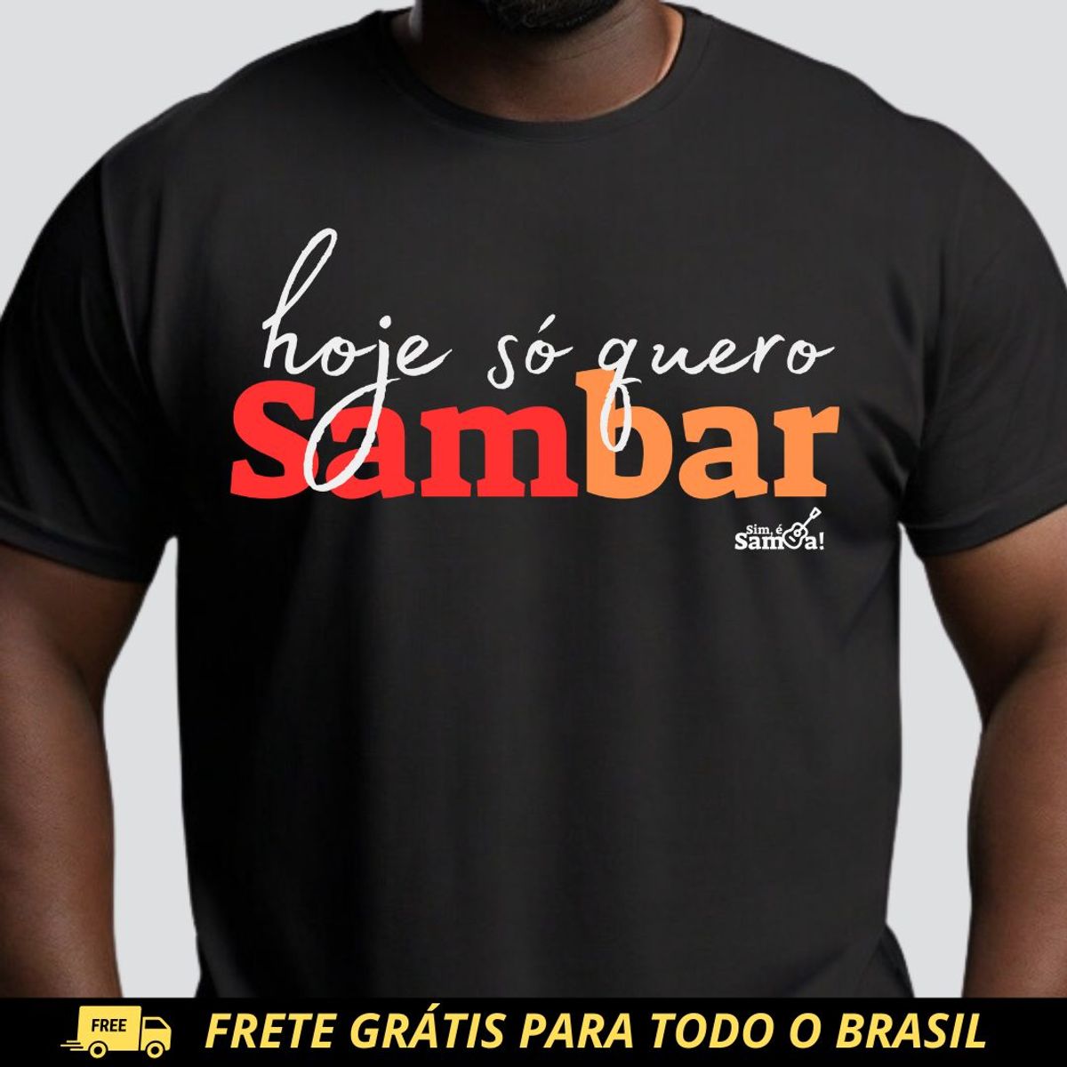 Nome do produto: Camiseta Plus Size - Hoje Só Quero Sambar