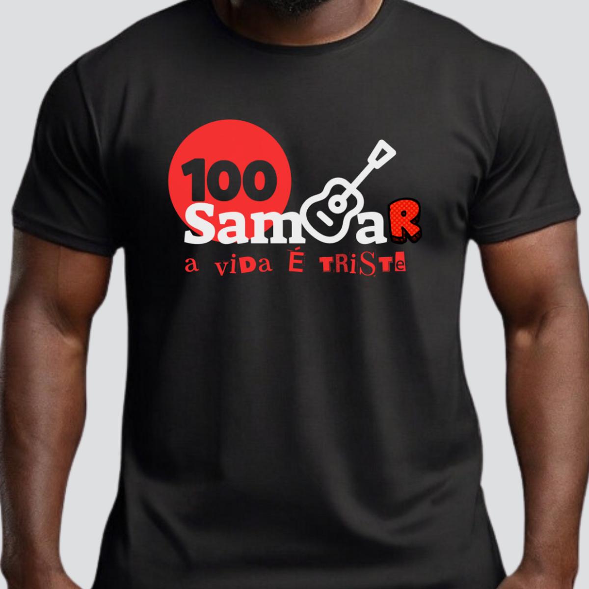 Nome do produto: Camiseta Clássica Masculina - Sem Sambar a Vida é Triste