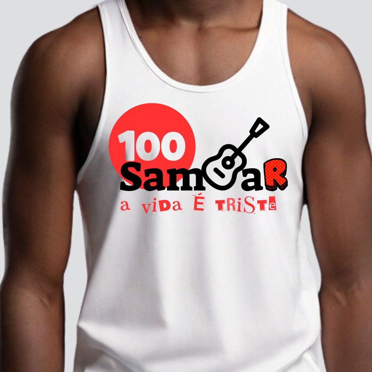 Nome do produto: Camiseta Regata Masculina - Sem Sambar a Vida é Triste