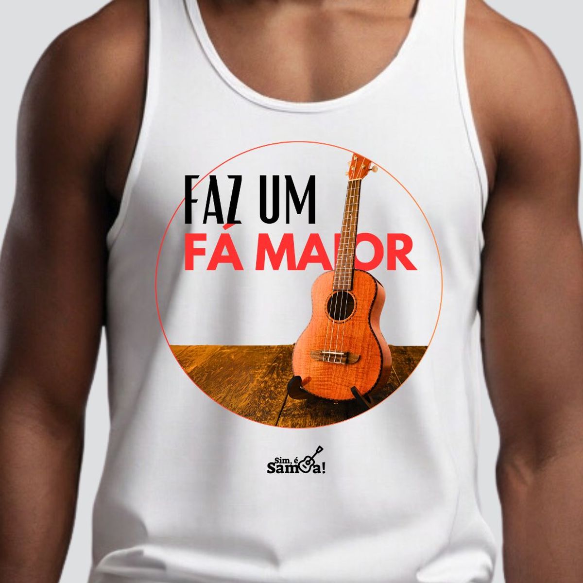 Nome do produto: Camiseta Regata Masculina - Faz Um Fá Maior