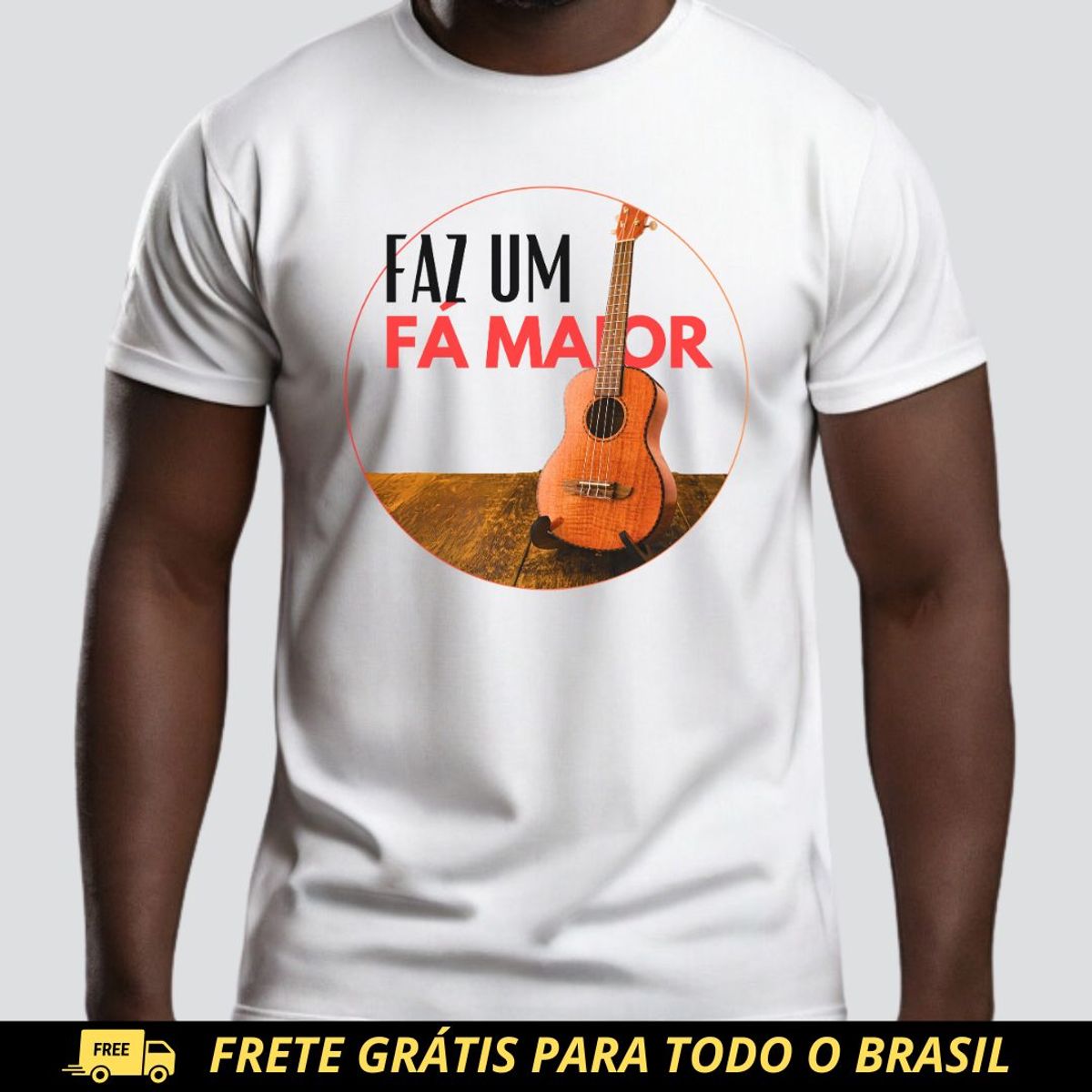 Nome do produto: Camiseta Prime Masculina - Faz um Fá Maior - Sim, é Samba!