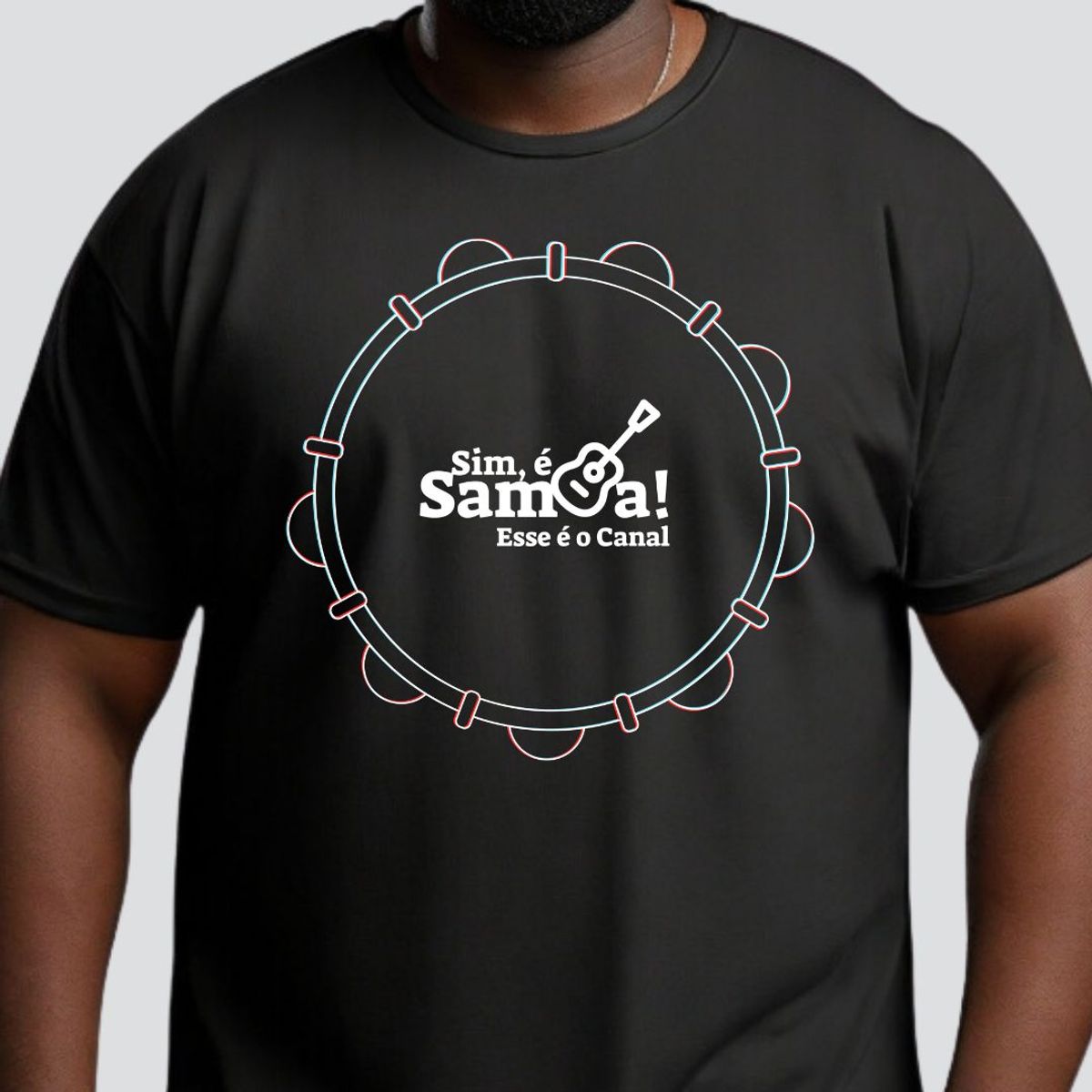 Nome do produto: Camiseta Plus Size - Pandeiro Sim é Samba