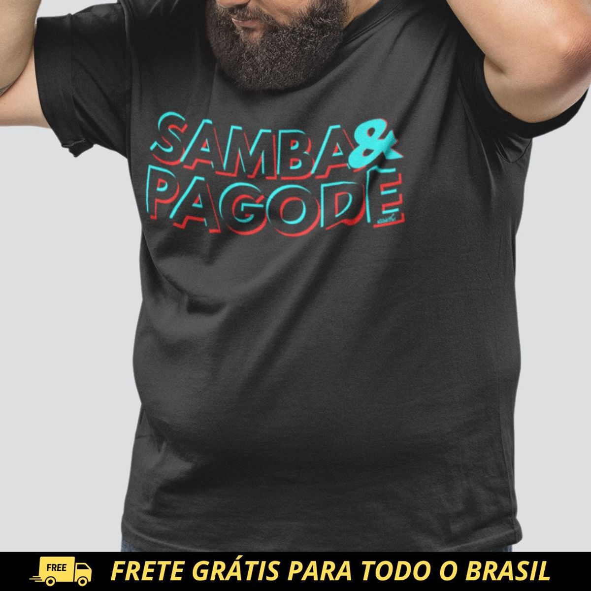 Nome do produto: Camiseta Plus Size - Samba e Pagode