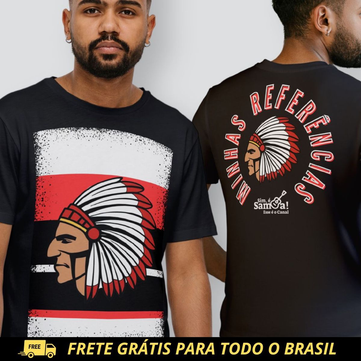 Nome do produto: Camiseta Clássica Masculina - Minhas Referências