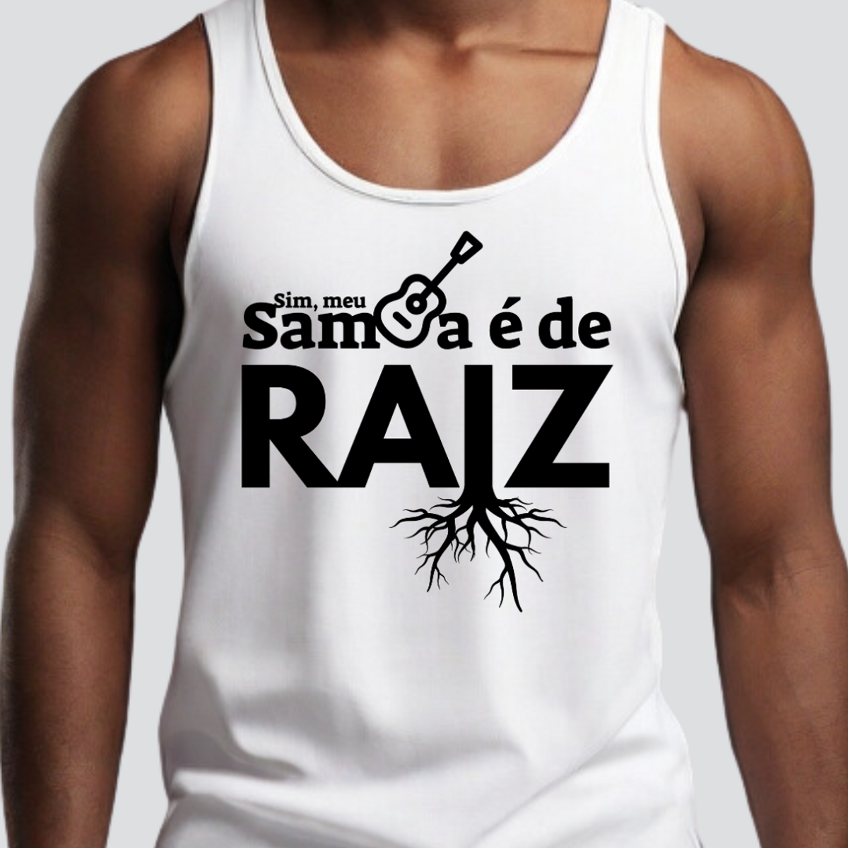 Nome do produto: Camiseta Regata Masculina - Sim Meu Samba é De Raiz  