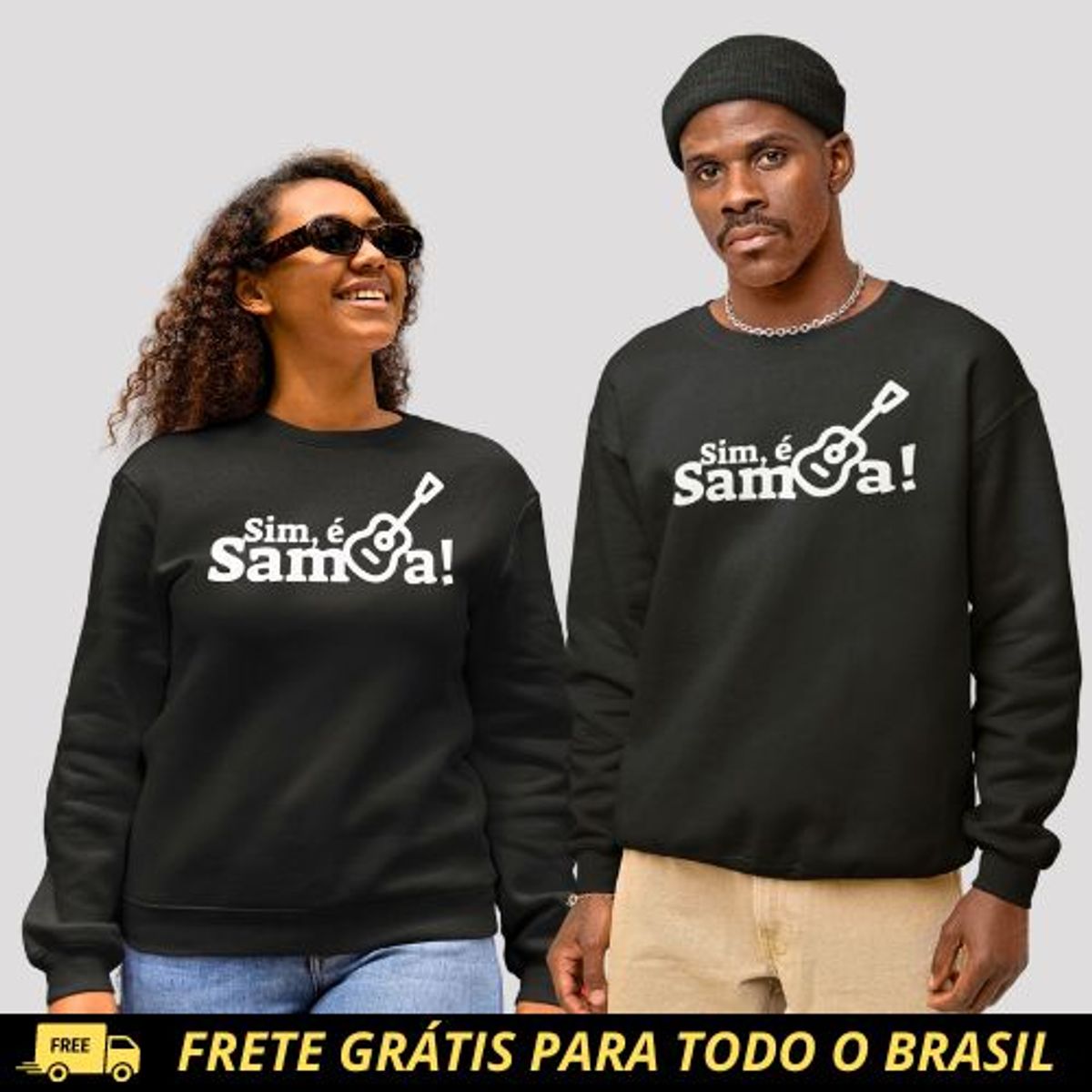 Nome do produto: Blusão de Moletom Fechado - Sim é Samba