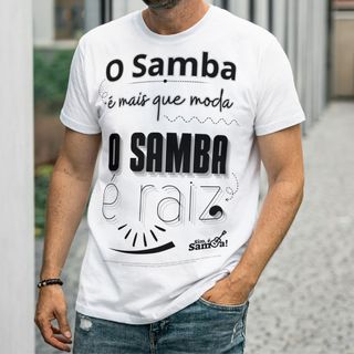 Nome do produtoCamiseta Clássica Masculina - O Samba é Mais Que Moda O Samba é Raiz