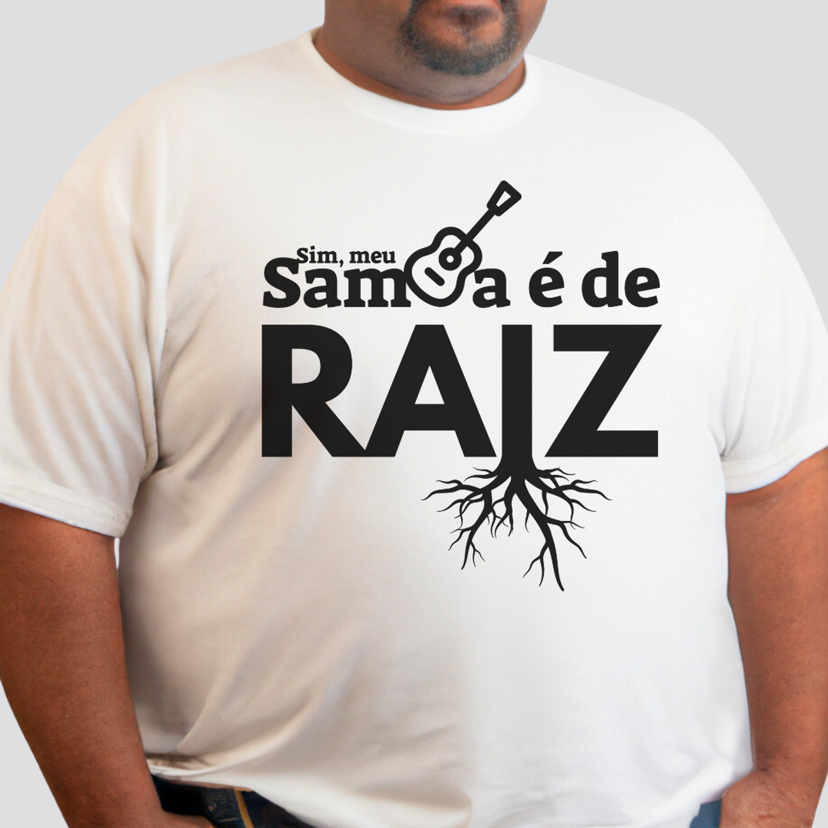 Nome do produto: Camiseta Plus Size - Sim Meu Samba é de Raiz
