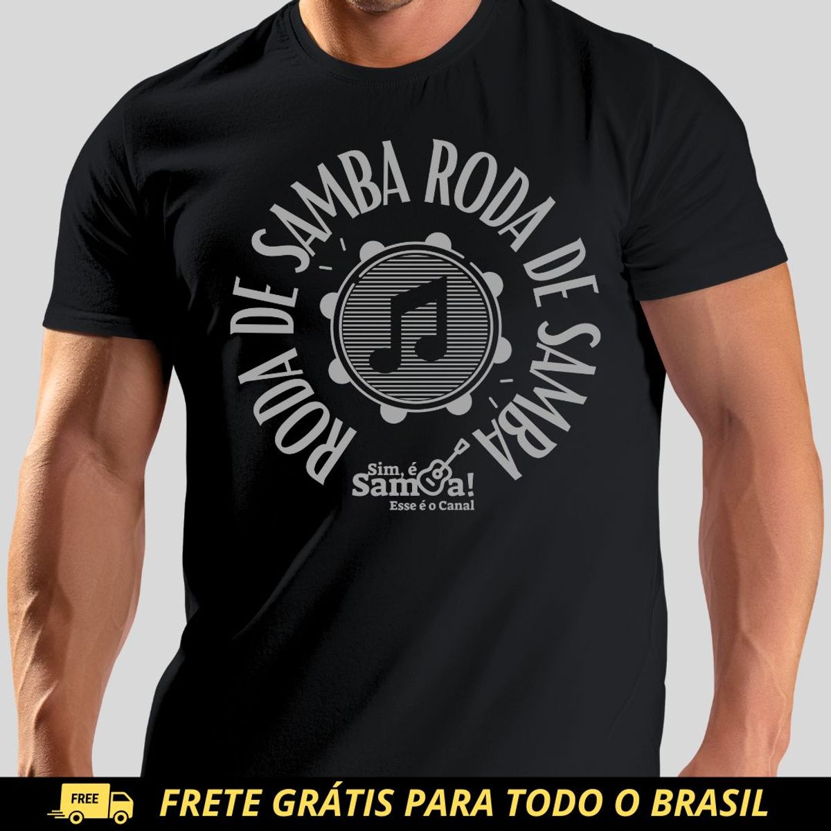 Nome do produto: Camiseta Quality Masculina - Roda de Samba