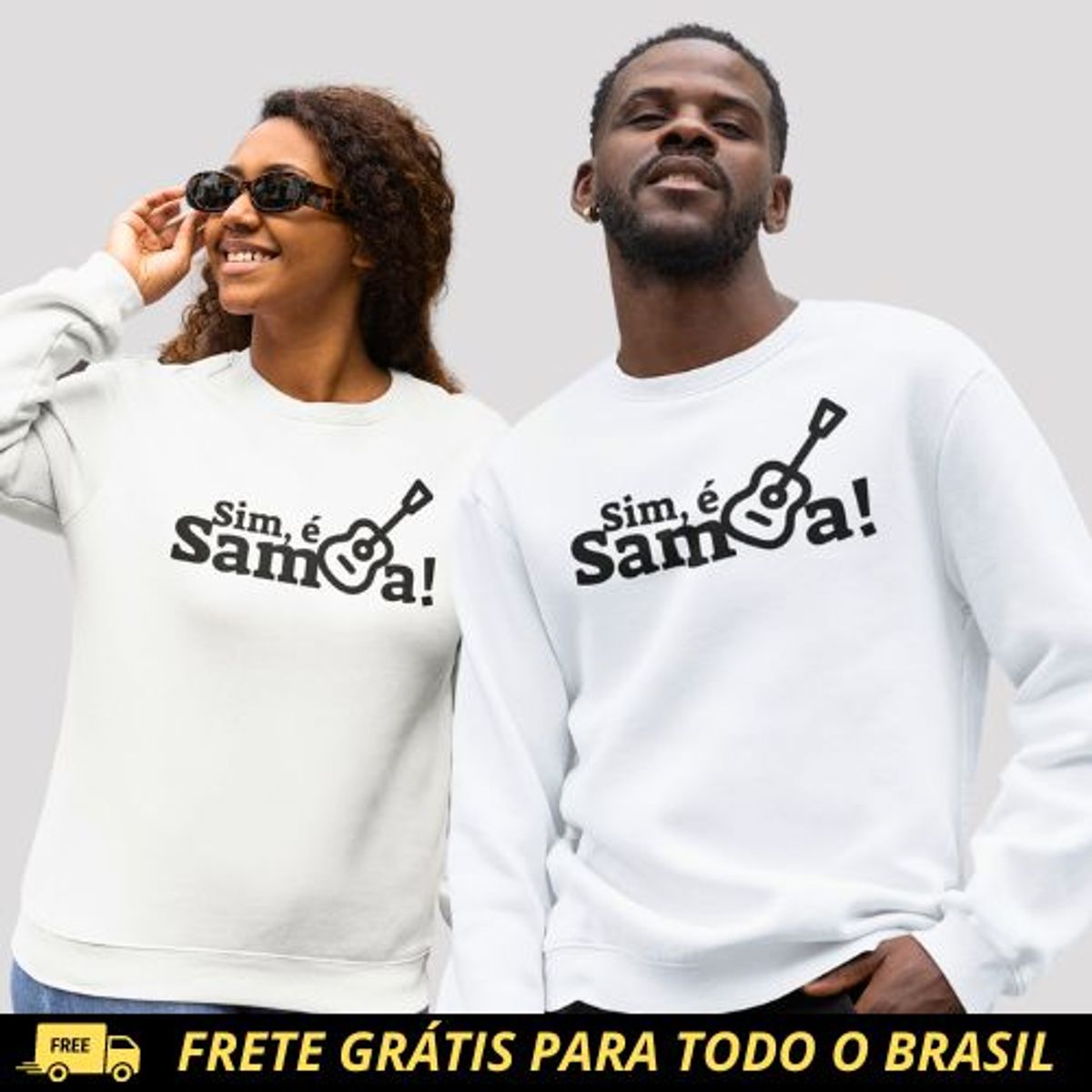 Nome do produto: Blusão de Moletom Fechado - Sim é Samba