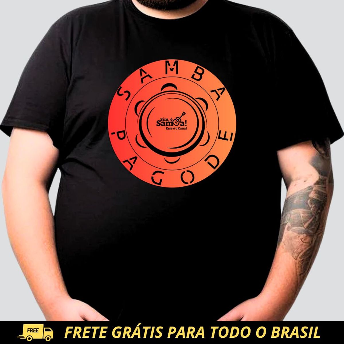 Nome do produto: Camiseta Plus Size - Samba e Pagode