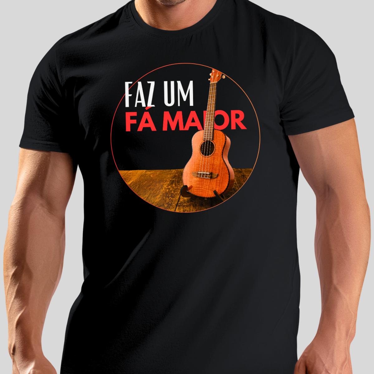 Nome do produto: Camiseta Quality Masculina - Faz um Fá Maior Sim é Samba