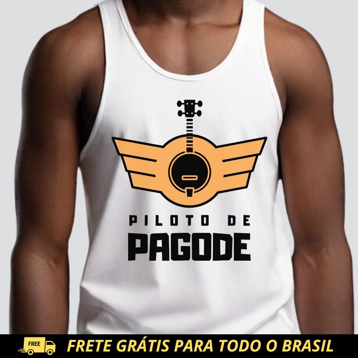 Nome do produto: Camiseta Regata Masculina - Piloto de Pagode