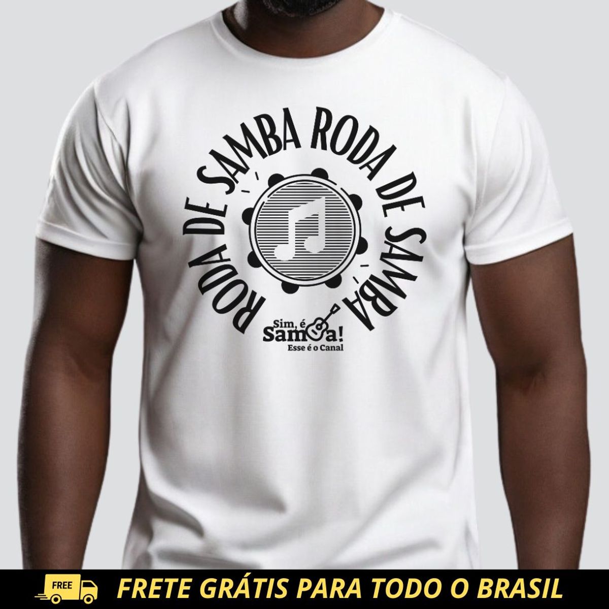 Nome do produto: Camiseta Quality Masculina - Roda de Samba