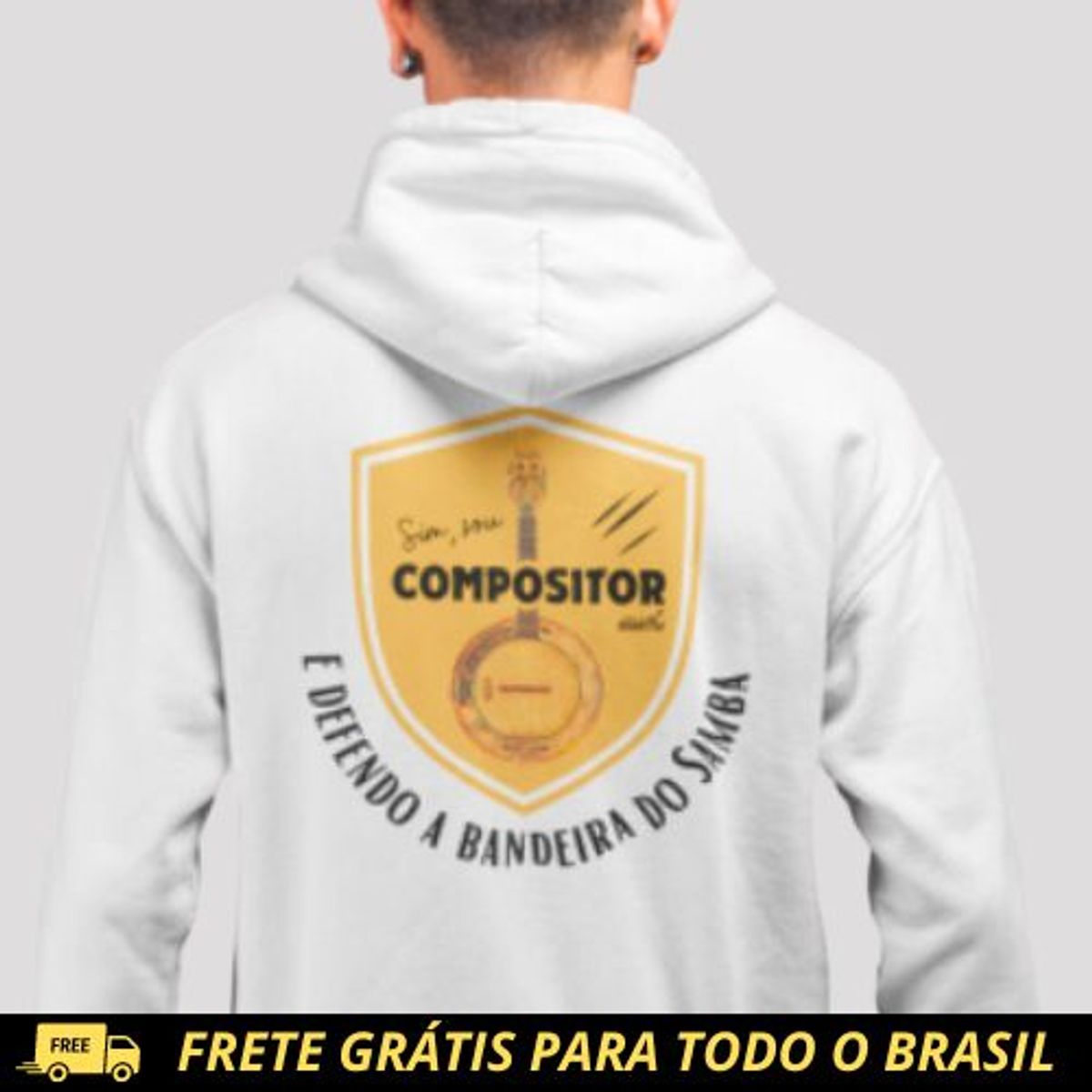 Nome do produto: Moletom com Ziper - Sim Sou Compositor