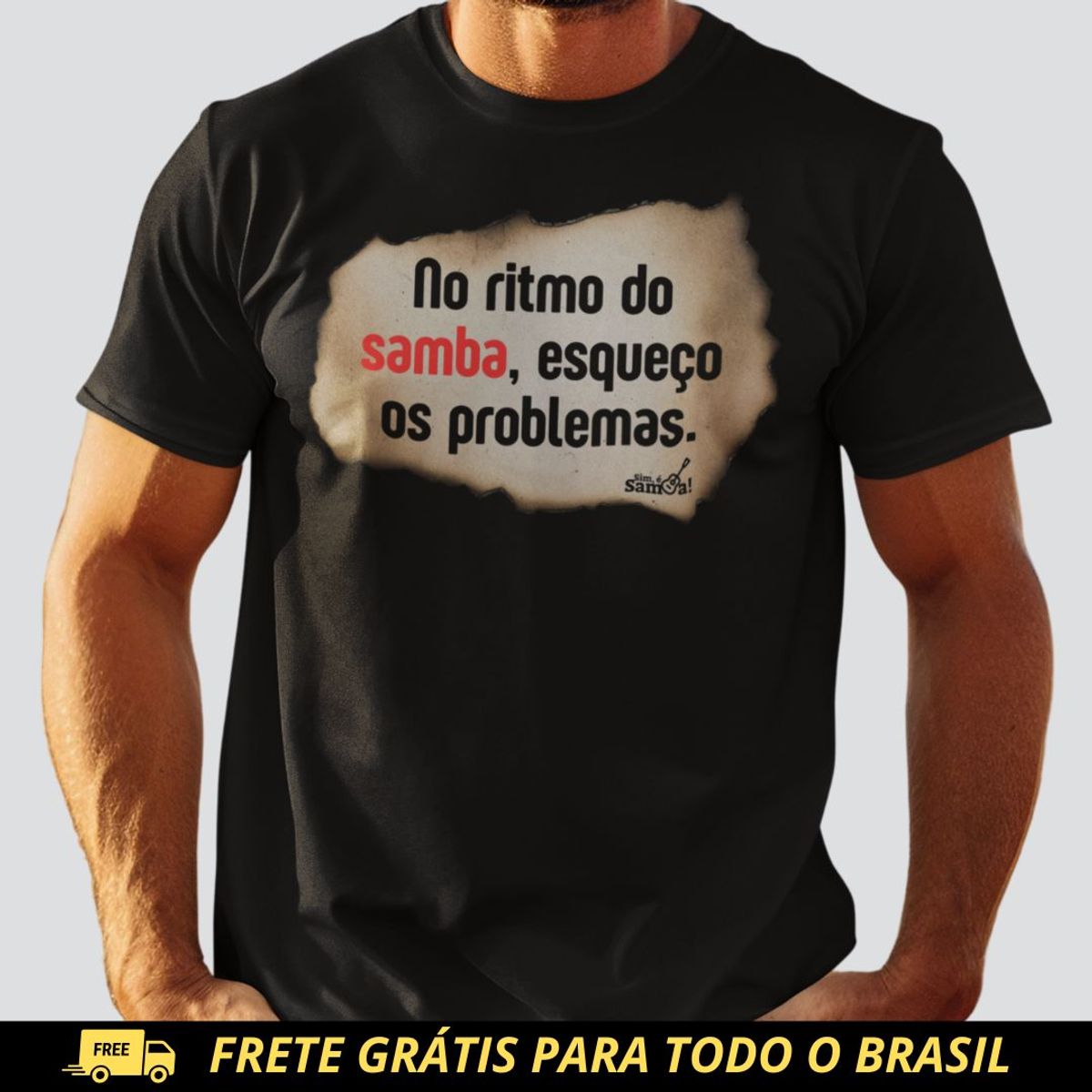 Nome do produto: Camiseta Quality Masculina - No Ritmo do Samba