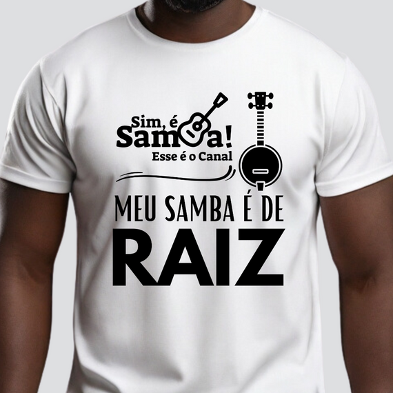 Camiseta Prime Masculina - Meu Samba é de Raiz