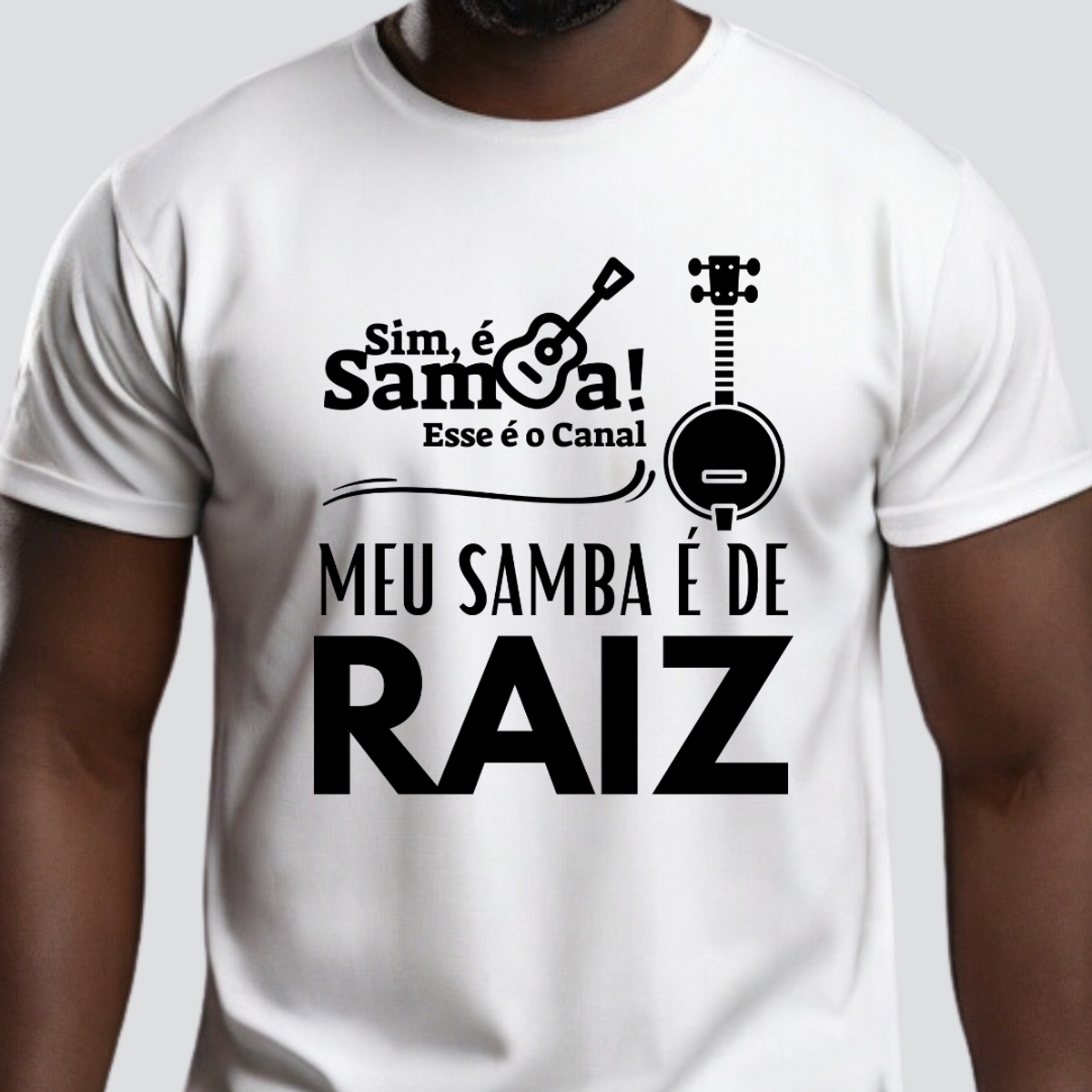 Nome do produto: Camiseta Prime Masculina - Meu Samba é de Raiz