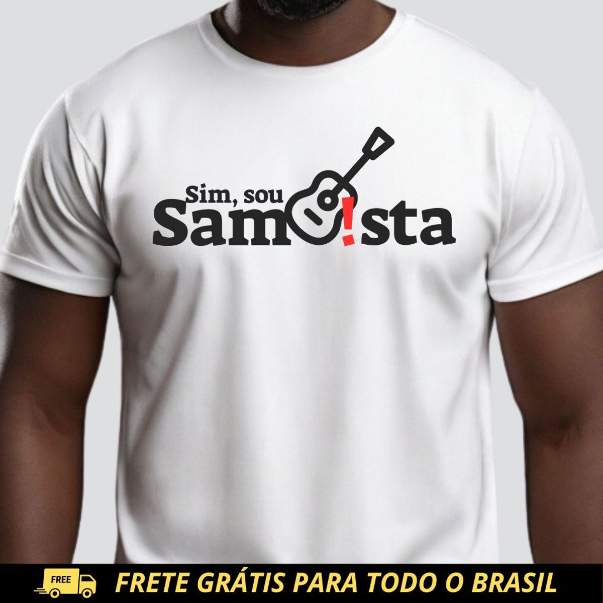 Nome do produto: Camiseta Quality Masculina - Sim Sou Sambista