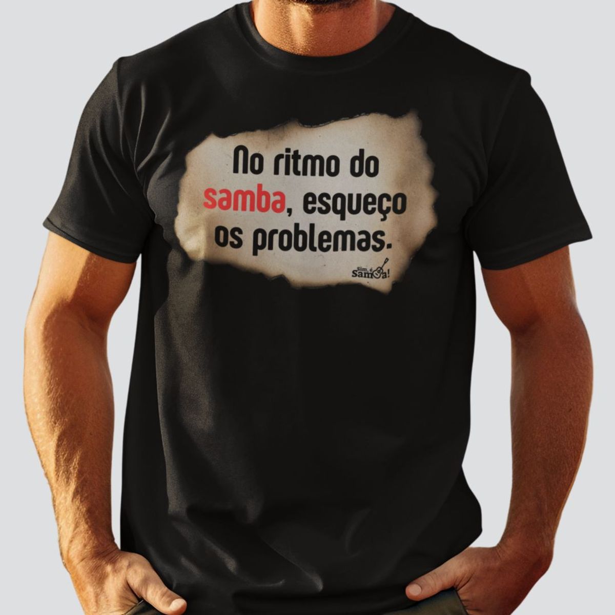 Nome do produto: Camiseta Quality Masculina - No Ritmo do Samba