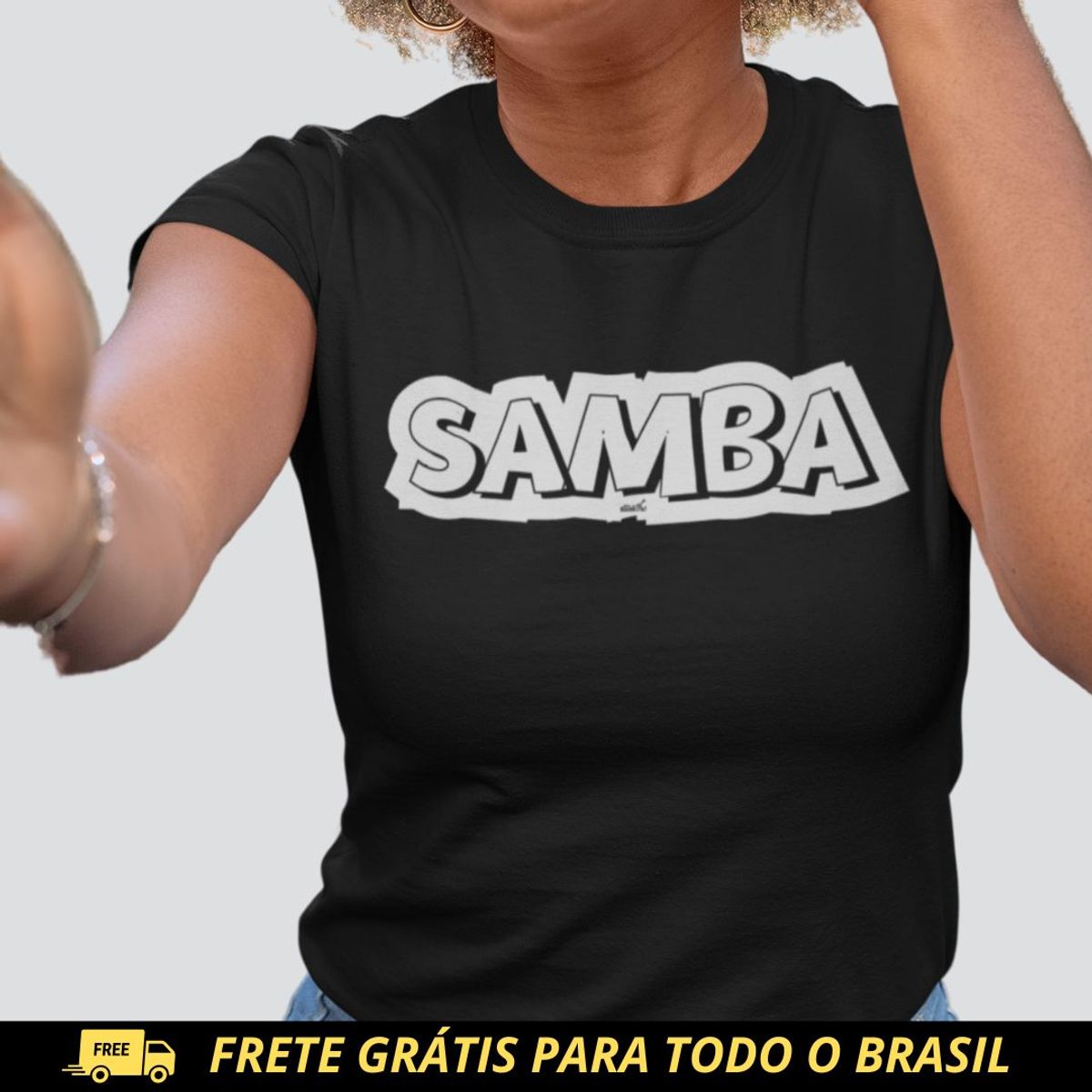 Nome do produto: Camiseta Baby Long Quality Feminina - Estampa Samba