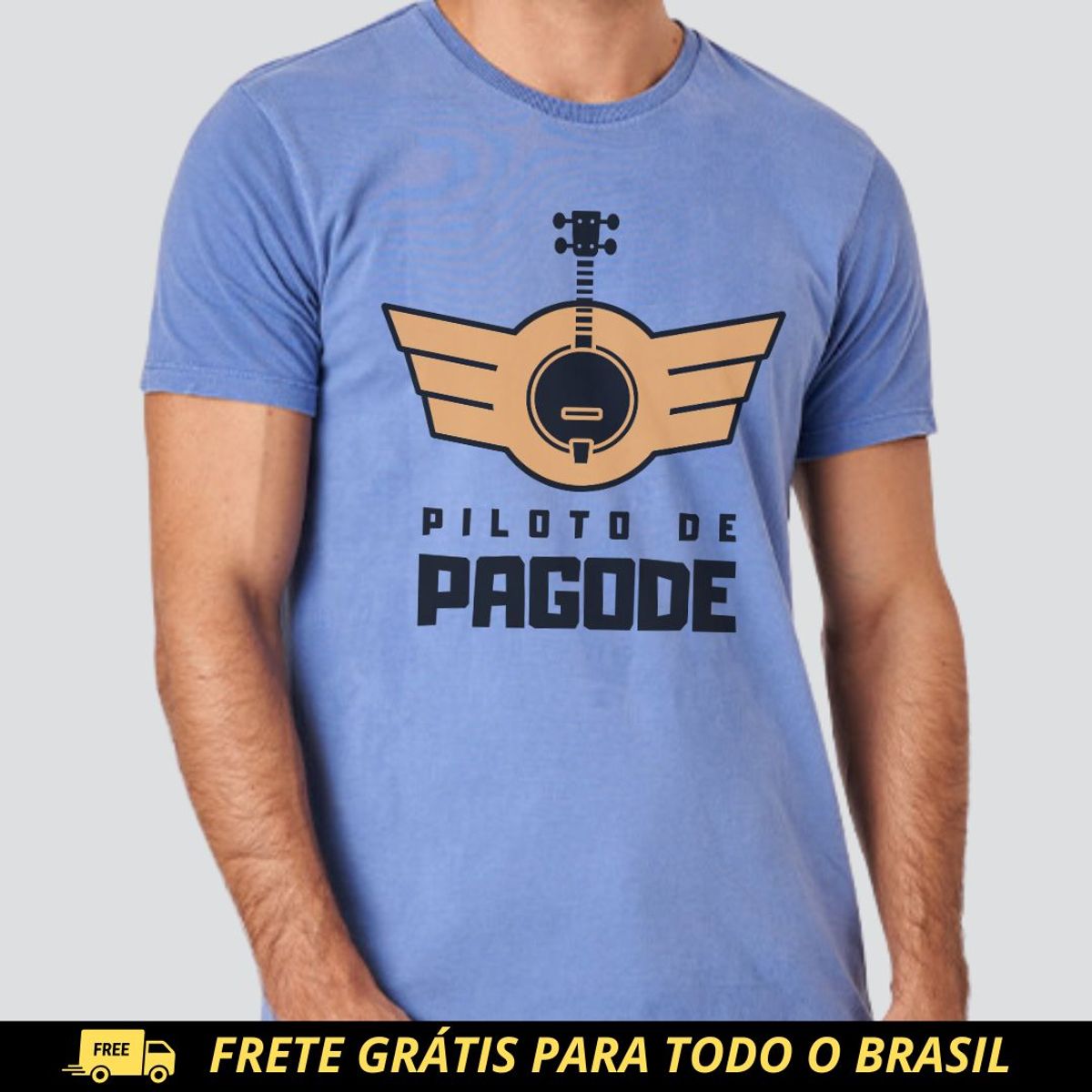 Nome do produto: Camiseta Estonada Masculina - Piloto de Pagode