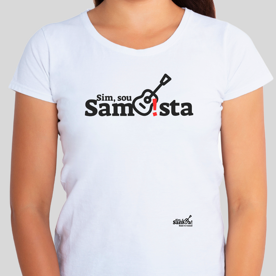 Camiseta Baby Long Quality Feminina - Sim Sou Sambista