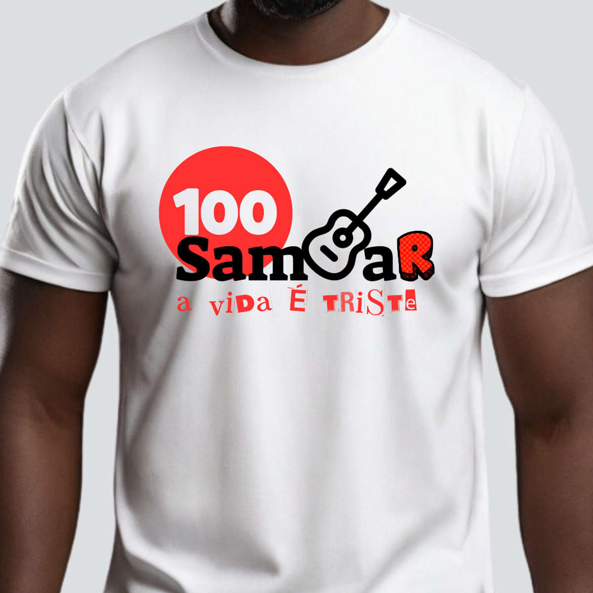 Nome do produto: Camiseta Clássica Masculina - Sem Sambar a Vida é Triste