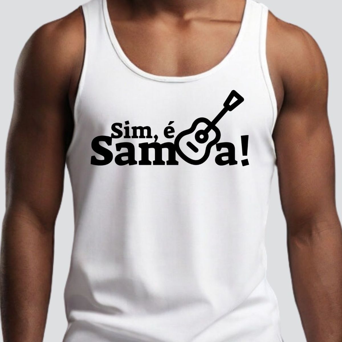 Nome do produto: Camiseta Regata Masculina - Sim é Samba