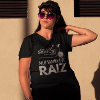 Nome do produtoCamiseta Plus Size - Meu Samba é de Raiz