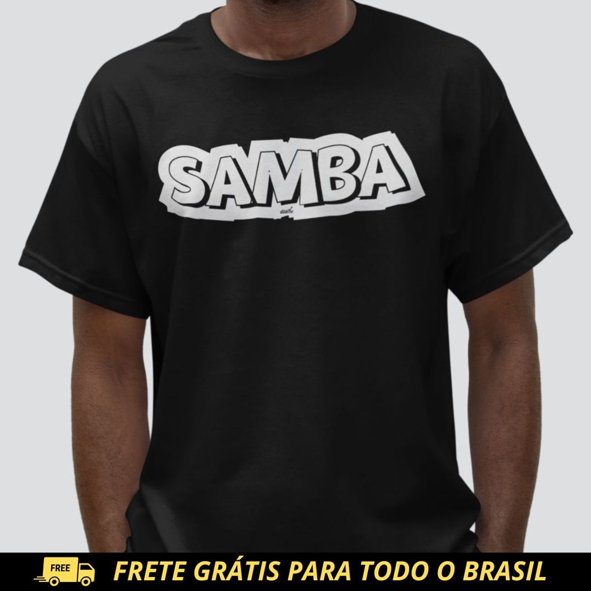 Nome do produto: Camiseta Quality Masculina - Samba Estampado