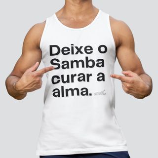 Nome do produtoRegata Quality Masculina - Deixe o Samba Curar a Alma