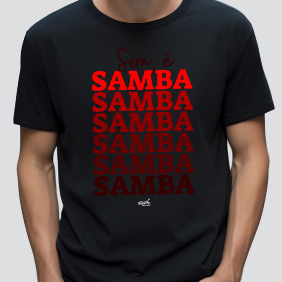 Camiseta Clássica Masculina - Sim é Samba Degradê