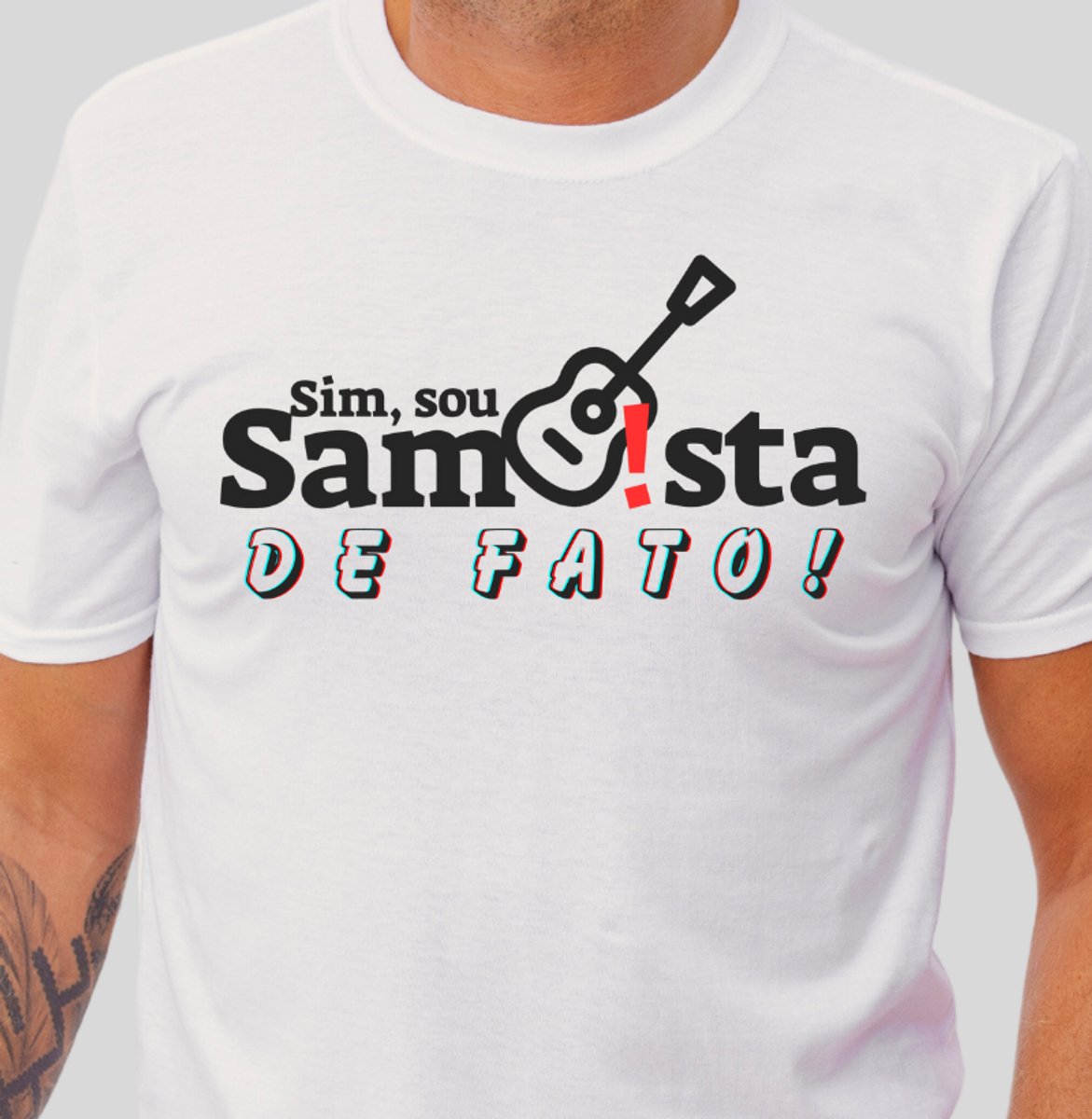 Nome do produto: Camiseta Clássica Masculina - Sim Sou Sambista de Fato