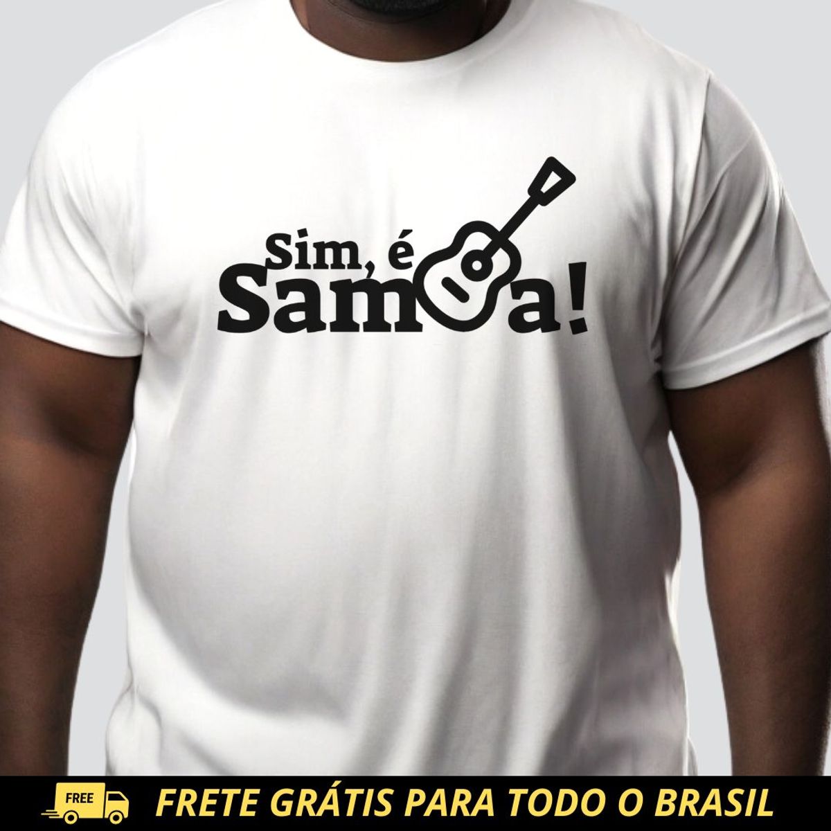 Nome do produto: Camiseta Plus Size - Sim é Samba