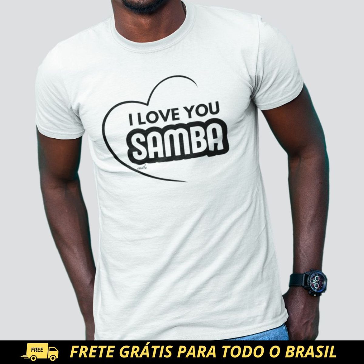 Nome do produto: Camiseta Quality Masculina - I Love You Samba