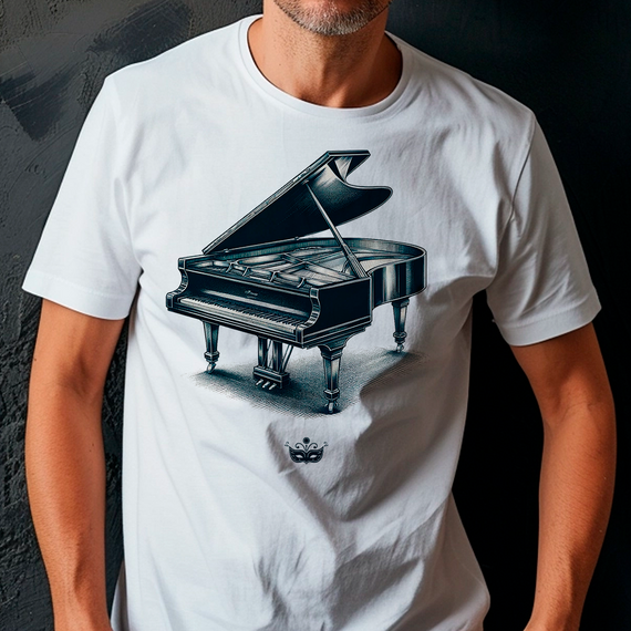 Piano em Esboço - Camiseta Premium