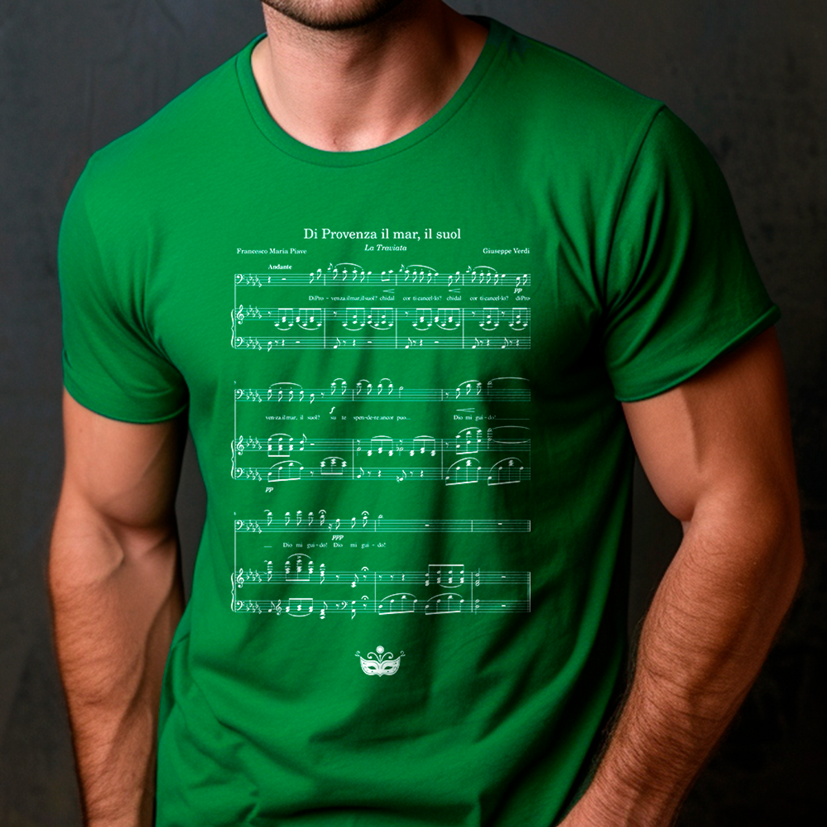 Nome do produto: Partitura Di Provenza Escura - Árias em Algodão - Camiseta Premium