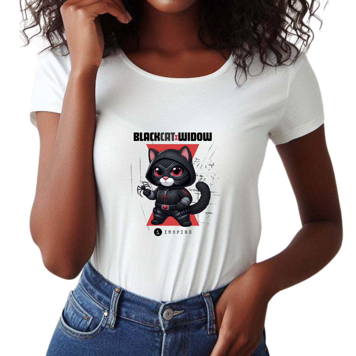 Nome do produto: Black Cat Widow Inspire - Baby Look Quality (w)